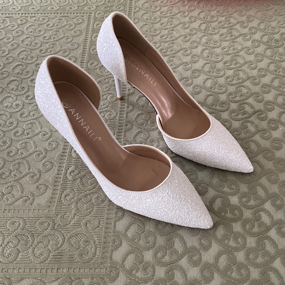 Shoes white glitter